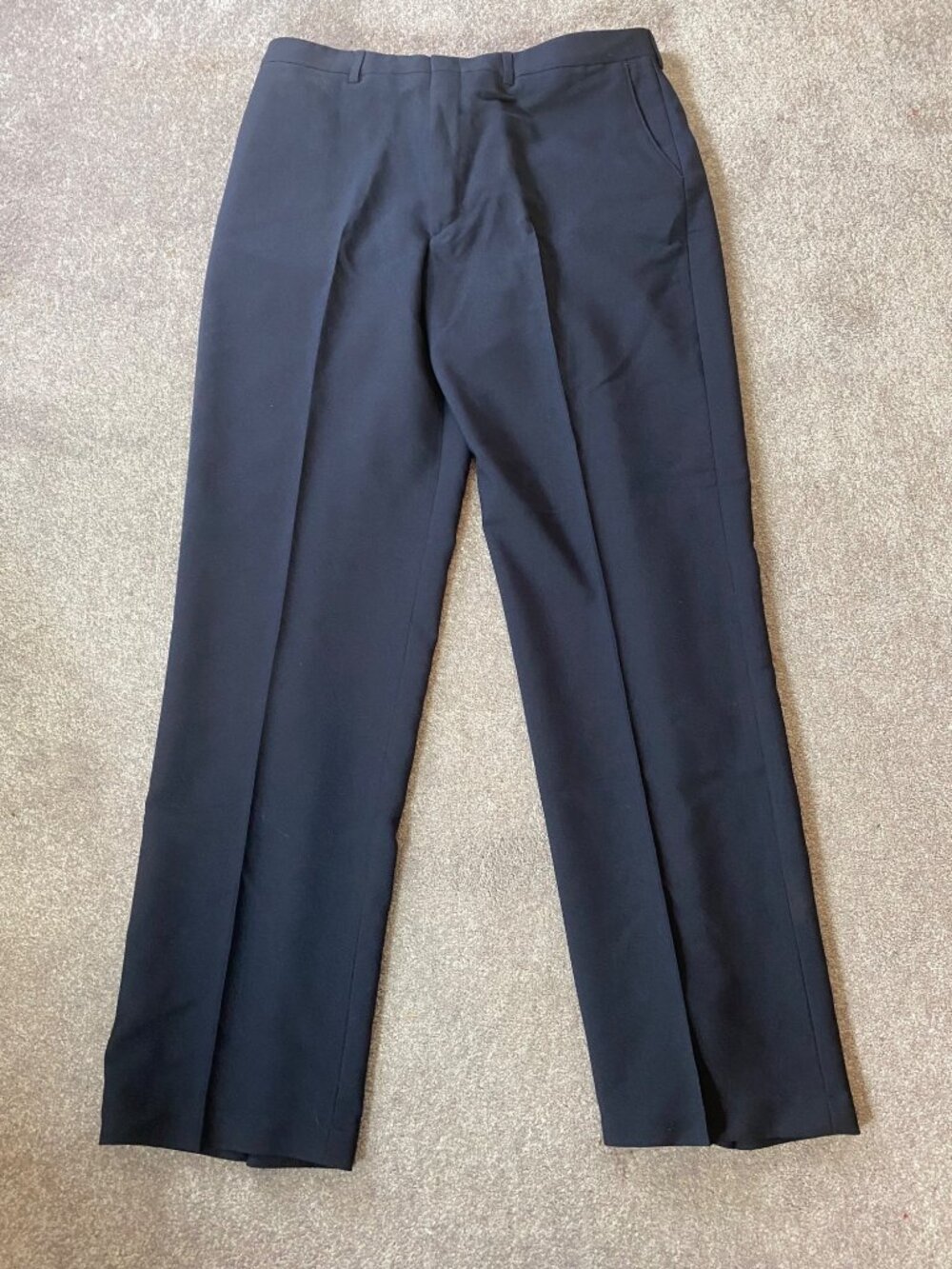 NWT Haggar Mens Navy Magic Stretch Classic Fit Pants 38x34 Comfort Waistband